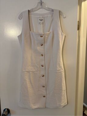 AF Button-Front Sleeveless Mini Dress